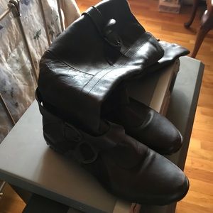 Dark Brown knee high  leather boots